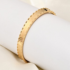 Браслеты-манжеты из нержавеющей стали с зубчатым краем для женщин, ионное покрытие (ip)