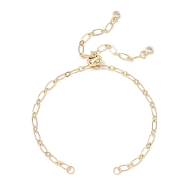 3мм латунный браслет-слайдер Figaro, с 304 застежками-карабами из нержавеющей стали для женщин