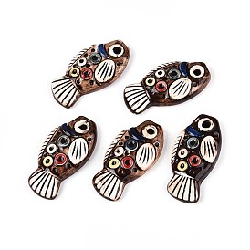 Ручной работы фарфора большие кулоны, рыба, фантазии античного стекла фарфора