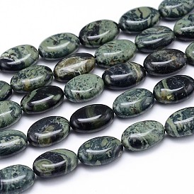 Perles de kambaba naturel jasper, Ovale Plat, 14x10x6mm, Trou: 1mm, Environ 29 pcs/chapelet, 15.7 pouce