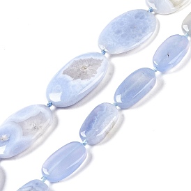 Perlas naturales ágata de encaje azul hebras, pepitas