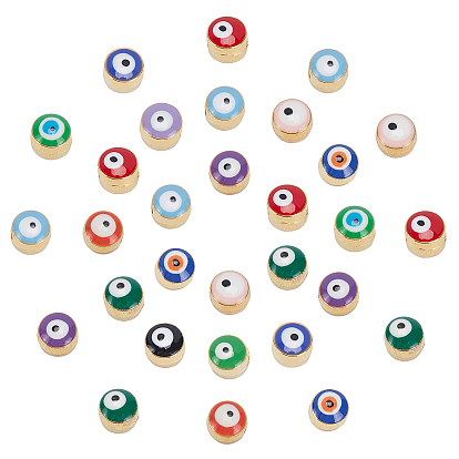 12 цвета сплава эмаль европейские бусины, бусины с большим отверстием, злые глаза, золотые
