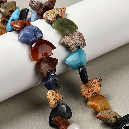 Cmешанные драгоценный камень бисер нитей, Zuni медведь, смешанные окрашенные и неокрашенные