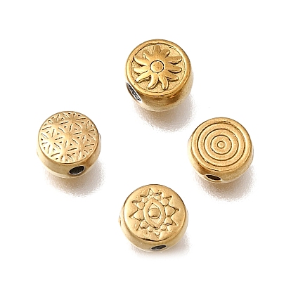 304 из нержавеющей стали бусы, ионное покрытие (ip), плоско-круглые