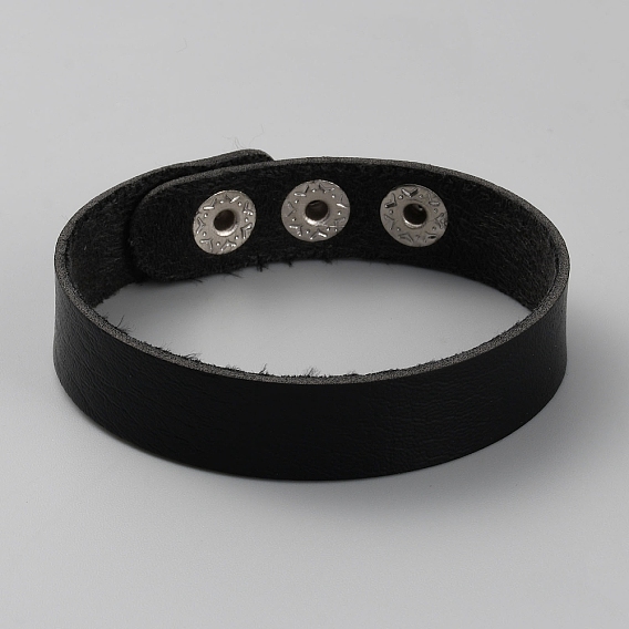 Простой браслет из искусственной кожи с пряжками
