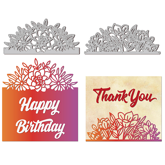 2 шт 2 стили трафареты для штампов из углеродистой стали, для diy scrapbooking, Фотоальбом, декоративная бумага для тиснения, цвет нержавеющей стали, цветочным узором