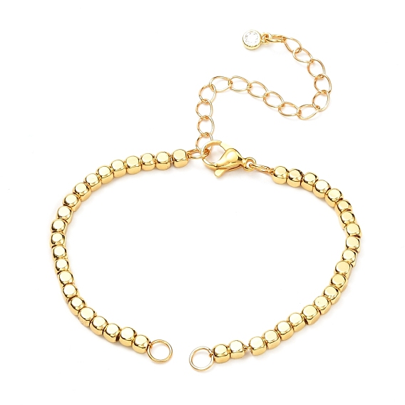 Bracelet Makings, with Brass Cable & Curb Chains, 304 Stainless Steel Lobster Claw Clasps & Open Jump Rings, Brass Cube Beads