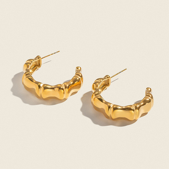 Бамбук 304 серьги-гвоздики из нержавеющей стали