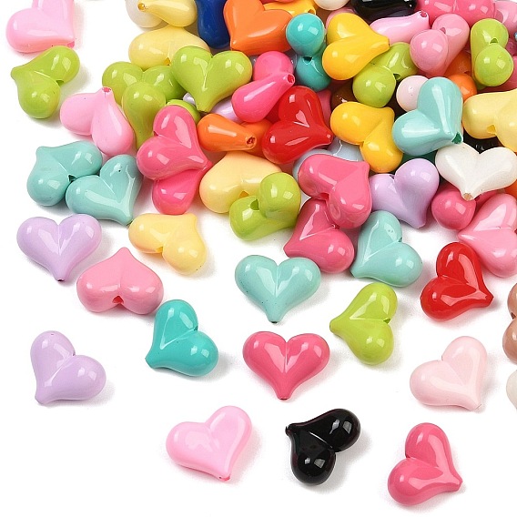 Непрозрачные акриловые бусины, сердце
