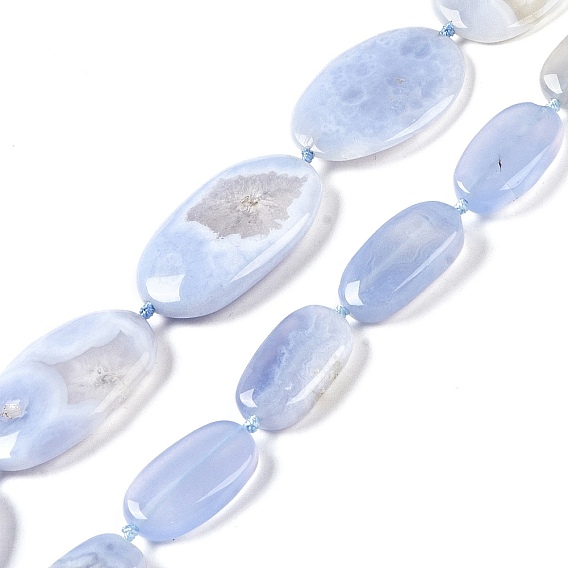 Натуральный голубой кружевной агат бисер нитей, самородки