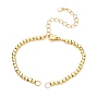 Bracelet Makings, with Brass Cable & Curb Chains, 304 Stainless Steel Lobster Claw Clasps & Open Jump Rings, Brass Cube Beads