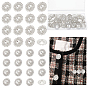 40Pcs 2 Style 1-Hole Zinc Alloy Rhinestone Shank Buttons, with Glass, Flower