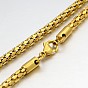 304 Stainless Steel Lantern Chains Necklaces, with Lobster Claw Clasps, 17.3 inch (439mm)