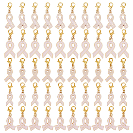 80шт 5 стили сплав эмаль подвеска украшение, Сплав с застежками когтя омара, осведомленности ленты