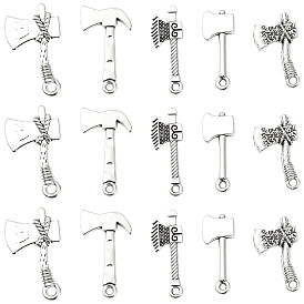 50 шт 5 стили подвески из цинкового сплава в тибетском стиле, без свинца и без кадмия, топор