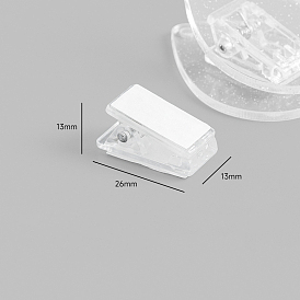 Transparent Acrylic Binder Paper Clips, Double-Sided Adhesive Card Assistant Clips, Rectangle