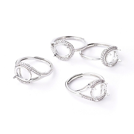 Componentes del anillo de dedo de bronce ajustable, 4 configuraciones de anillo de punta de garra, con un claro zirconia cúbico
