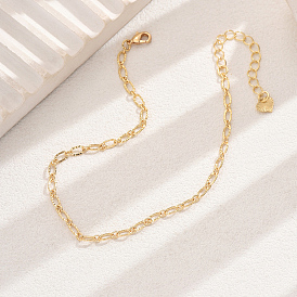 Chic Brass Cable Chain Anklets for Women, Perfect for Vacation and Parties