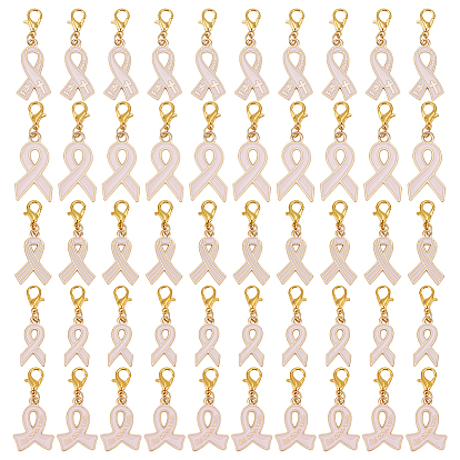 80шт 5 стили сплав эмаль подвеска украшение, Сплав с застежками когтя омара, осведомленности ленты