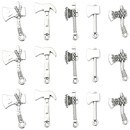 50 шт 5 стили подвески из цинкового сплава в тибетском стиле, без свинца и без кадмия, топор