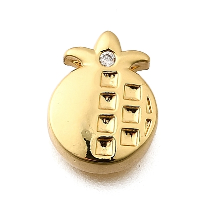 Латунные микропаве из прозрачного кубического циркония, ананас, стойки покрытие, долговечный, без свинца и без кадмия