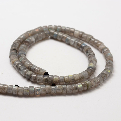 Natural Labradorite Beads Strands, Heishi Beads, Disc/Flat Round