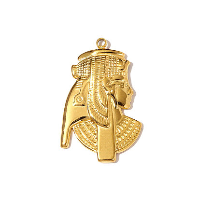 304 подвески из нержавеющей стали, египетские обереги богини Маат, зеркальная полировка, ионное покрытие (ip)