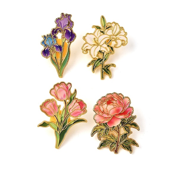 Baking Paint Alloy Lapel Pin Backs for Backpack Clothes, Flower, Golden