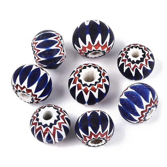 Perles rondelles en verre millefiori faites à la main, perles chevrons