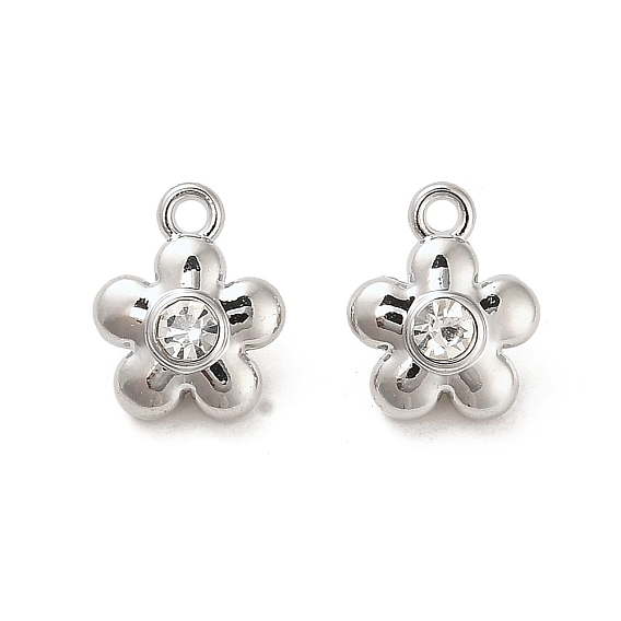 Alloy Rhinestone Pendants, Flower
