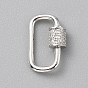925 Sterling Silver Rhinestone Screw Clasps, Oval