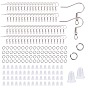 600pcs 3 Styles 304 Stainless Steel Earring Hooks & Open Jump Rings, with Silicone Ear Nuts