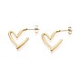 304 из нержавеющей стали серьги, сердце, ионное покрытие (ip)