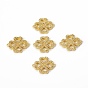 Brass Micro Pave Clear Cubic Zirconia Connector Charms, Clover Links