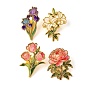 Baking Paint Alloy Lapel Pin Backs for Backpack Clothes, Flower, Golden
