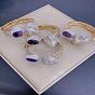 Natural Baroque Pearl Bracelet with French Chic Amethyst and Czech Diamond for High-end Banquets