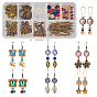 DIY Earring Making, with Tibetan Silver Pendants, Alloy Cabochon Connector Settings, Transparent Glass Cabochons, Glass Beads and Iron Head Pins