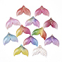 Transparent UV Printed Acrylic  Pendants, with Spray Paint Bottom, Whale Tail Shape