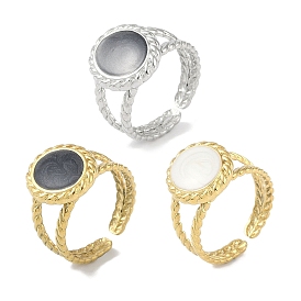 Ионное покрытие (ip) 304 овальные манжетные кольца из эмали из нержавеющей стали, открытые кольца для женщин