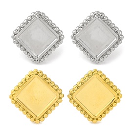 304 квадратные серьги-гвоздики из нержавеющей стали