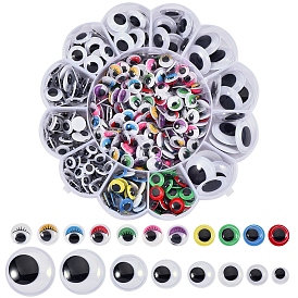505Pcs Wiggle Googly Eyes Cabochons, for DIY Scrapbooking Crafts Toy Accessories