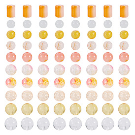 80g прозрачные стеклянные бусины, разнообразные