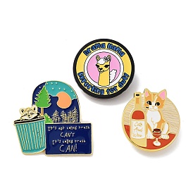 Golden Cartoon Animal Alloy Brooches, Enamel Pins, for Backpack Cloth
