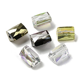 Abalorios de vidrio electroplate, facetados, triángulo