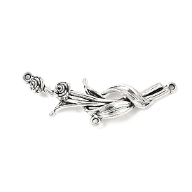 Tibetan Style Alloy Pendants, Rose Branch Charms