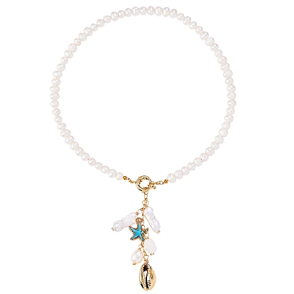 Колье с подвеской из натуральных ракушек и морских звезд, украшения из натурального жемчуга для женщин