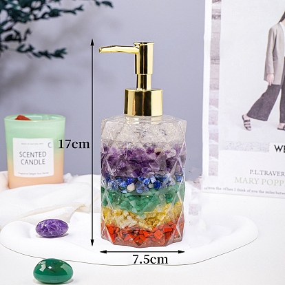 Gemstone Dispenser Pump Bottles, Shower Shampoo Cosmetic Emulsion Storage Bottle, Column