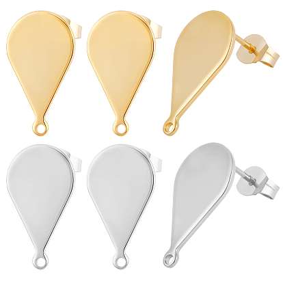 32 шт. 2 цвета 201 детали серьги-гвоздики из нержавеющей стали, с горизонтальными петлями и 304 штифтом и ушными гайками из нержавеющей стали, слеза