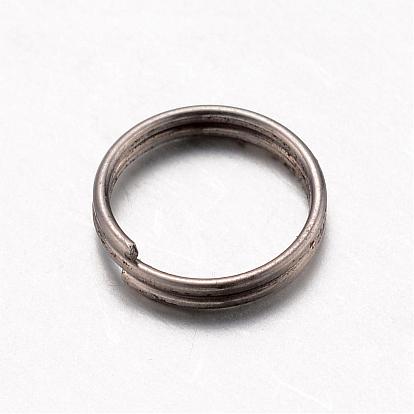 304 брелки из нержавеющей стали, разделенные брелки, 6.5x8x1 мм