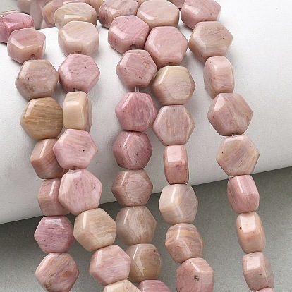 Природные родонит бисер нитей, шестиугольник